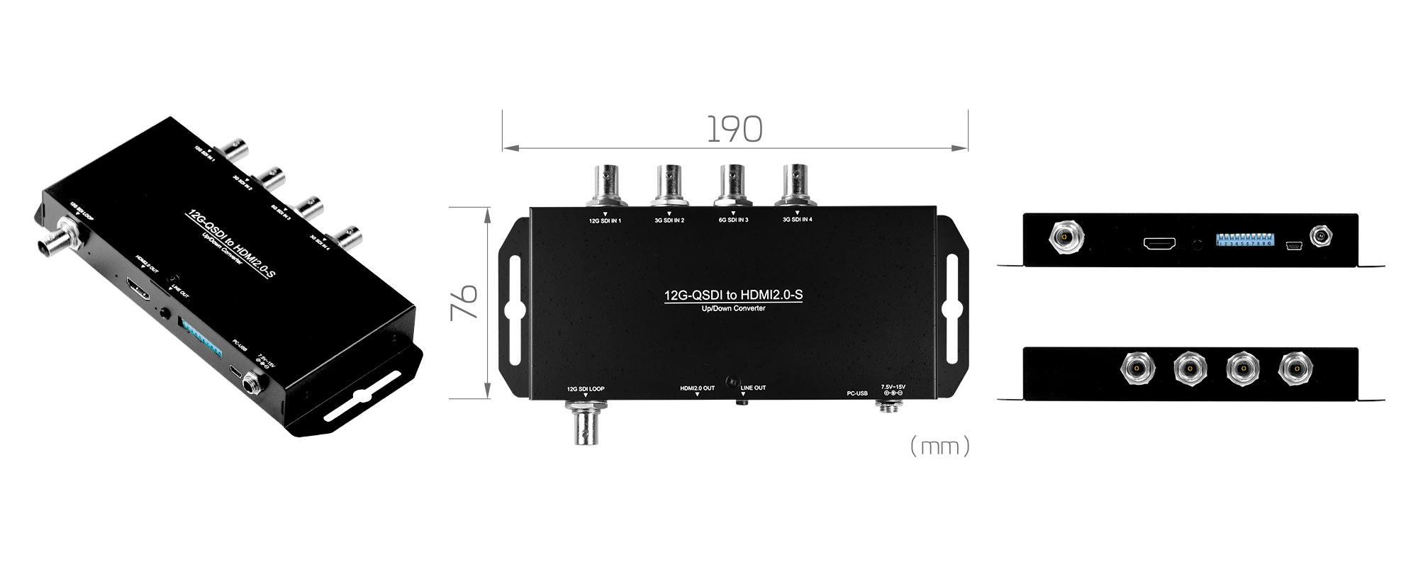 12G-QSDI to HDMI2.0-S